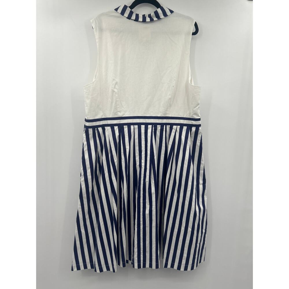 ModCloth Striped Sleeveless Nautical Rockabilly Retro Collared Dress Size 3X - Picture 7 of 9
